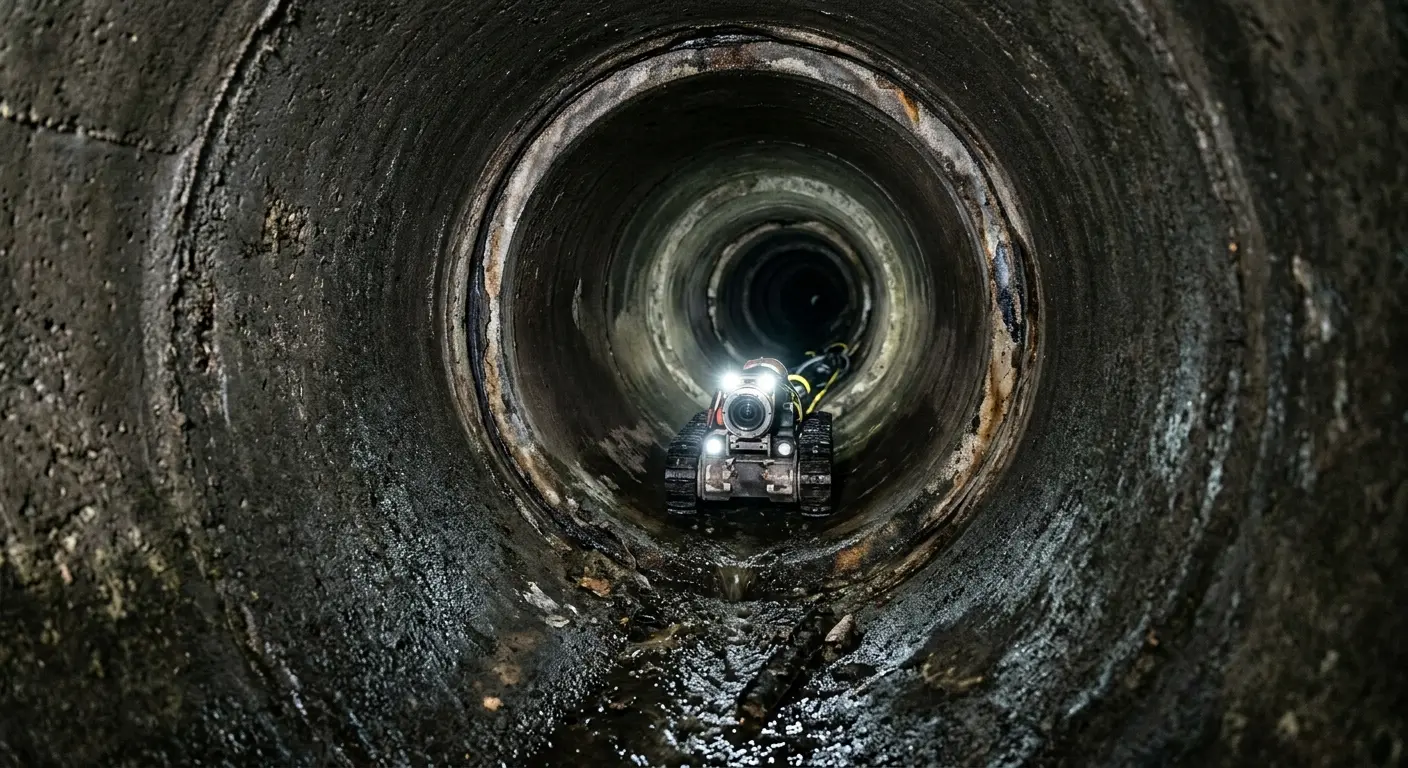Robotic sewer camera inspecting pipe interior for Sewer Line Repair in Irondale